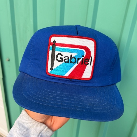 Vintage GABRIEL car dealership patch trucker hat snapback blue - Picture 1 of 6